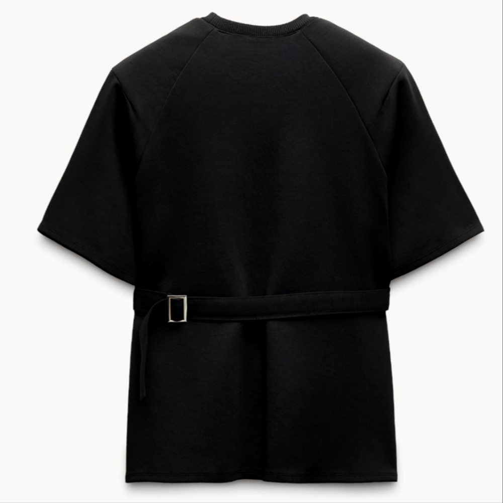 Zara Black Crew Neck T-Shirt